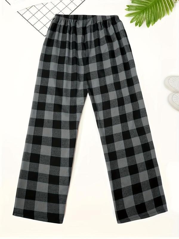 Naktinės kelnaitės su patikrintu raštu, pusės fleece audinys, medvilnės kiekis mažiau nei 30%, 2025 m. pavasario paleidimas