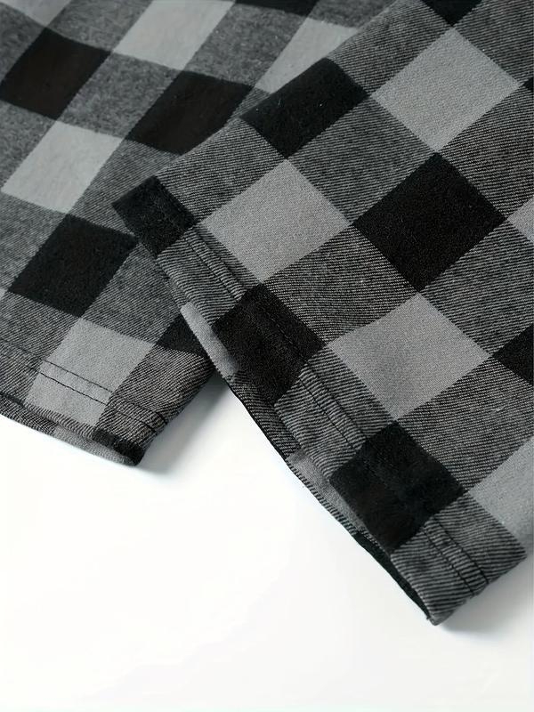 Naktinės kelnaitės su patikrintu raštu, pusės fleece audinys, medvilnės kiekis mažiau nei 30%, 2025 m. pavasario paleidimas