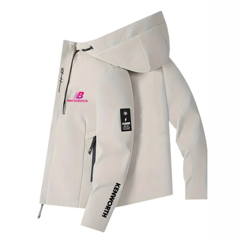 Vyrų sportinis švarkas su gobtuvu, stovinčiu apykaklė, užtrauktukas, spaudinys, pavasario–rudens sezonai