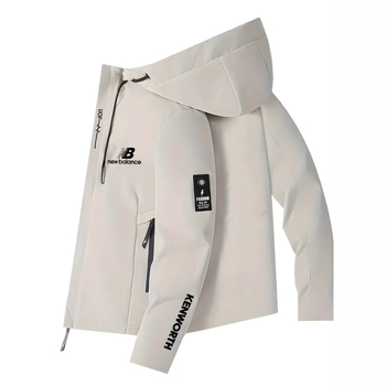 Vyrų sportinis švarkas su gobtuvu, stovinčiu apykaklė, užtrauktukas, spaudinys, pavasario–rudens sezonai