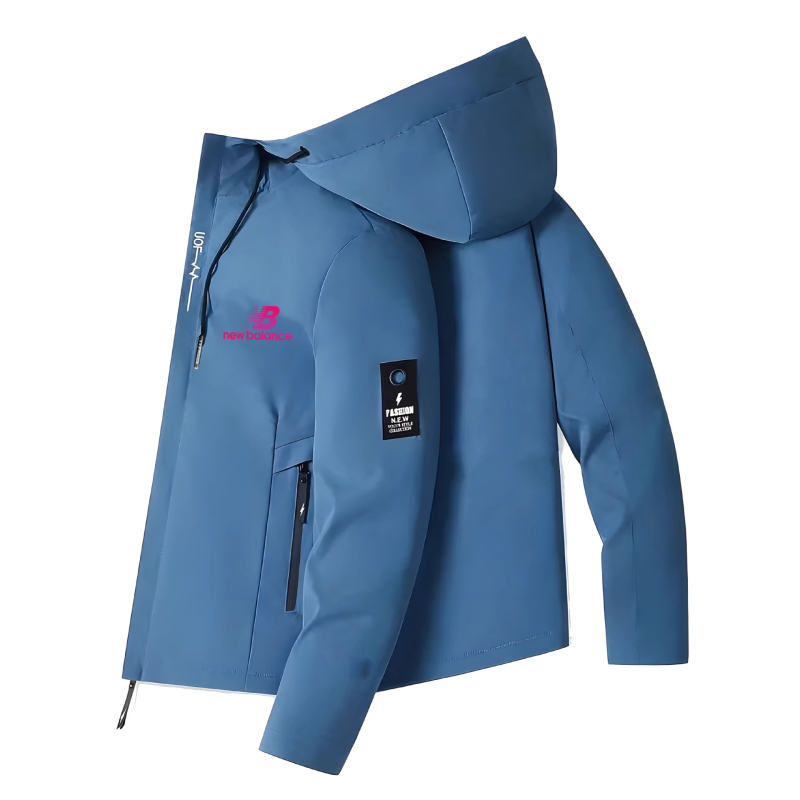 Vyrų sportinis švarkas su gobtuvu, stovinčiu apykaklė, užtrauktukas, spaudinys, pavasario–rudens sezonai