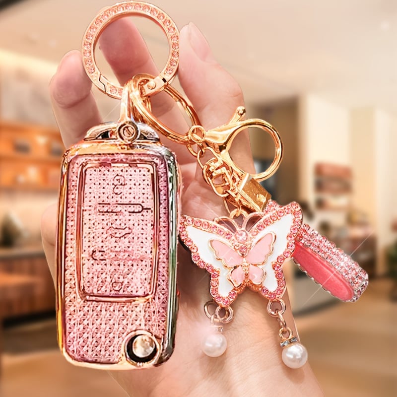 Autókulcs védőfedél pillangó mintával, burkolat anyaga, elektronikus csat, kínai stílus