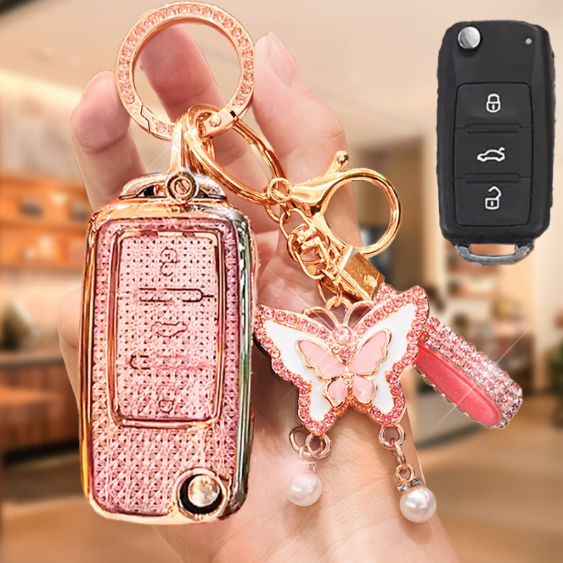 Autókulcs védőfedél pillangó mintával, burkolat anyaga, elektronikus csat, kínai stílus