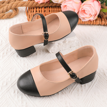 Детски PU кожени обувки за училище и активности, закопчаване на велкро, гумирана подметка, дишащи, леки