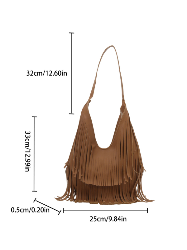 Női kézitáska bojt díszítéssel, PU bőrből, mágneses zár, vízszintes négyszögletes forma, belső telefontartó rekesz.