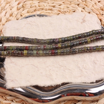 Bloodstone ορθογώνιες διαχωριστικές χάντρες, λείανισμένες για DIY κοσμήματα σετ