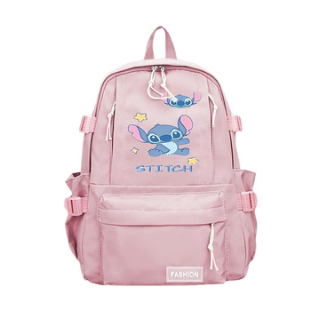 Stitch motyvo nailono kuprinė laisvalaikio kelionėms, poliesterio vidinė apdaila, laminuota vidinė kišenė, užtrauktukas