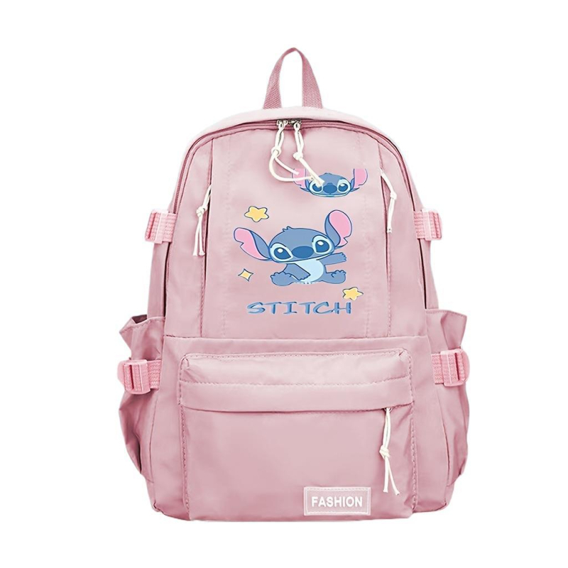 Stitch motyvo nailono kuprinė laisvalaikio kelionėms, poliesterio vidinė apdaila, laminuota vidinė kišenė, užtrauktukas