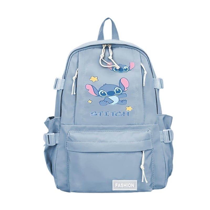 Stitch motyvo nailono kuprinė laisvalaikio kelionėms, poliesterio vidinė apdaila, laminuota vidinė kišenė, užtrauktukas