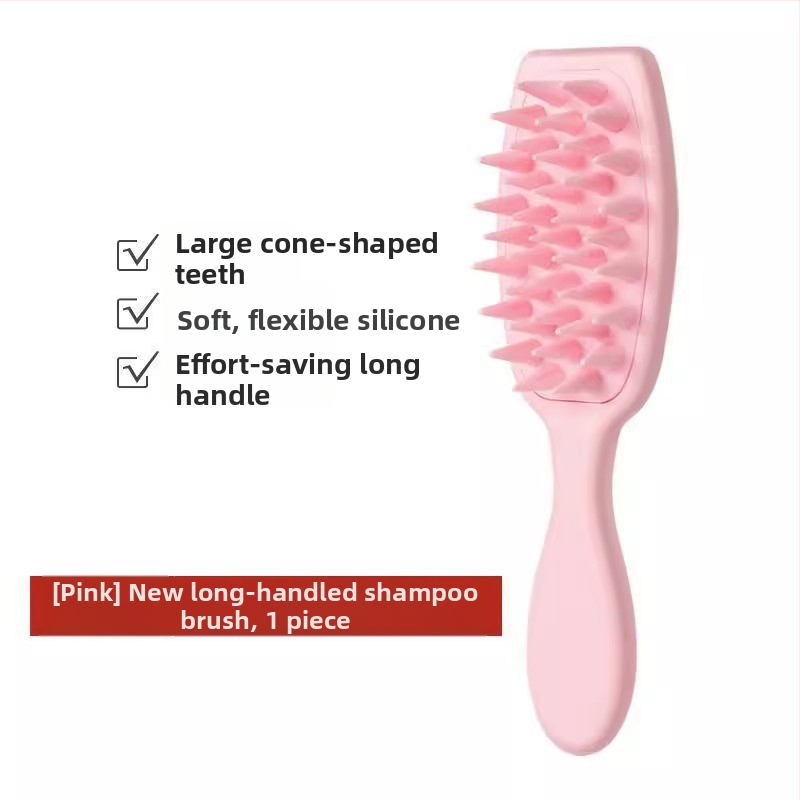 Šampon četka s dugim držalom – plastična masažna četka za vlasište, završna obrada Seiko, korejski stil