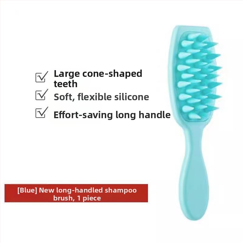 Šampon četka s dugim držalom – plastična masažna četka za vlasište, završna obrada Seiko, korejski stil