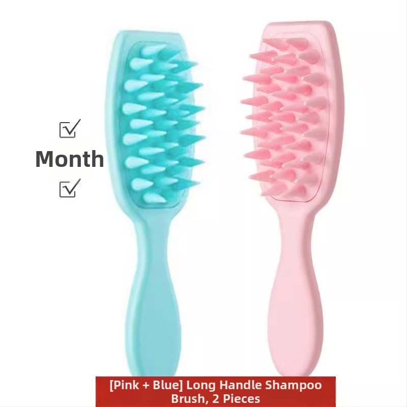 Šampon četka s dugim držalom – plastična masažna četka za vlasište, završna obrada Seiko, korejski stil