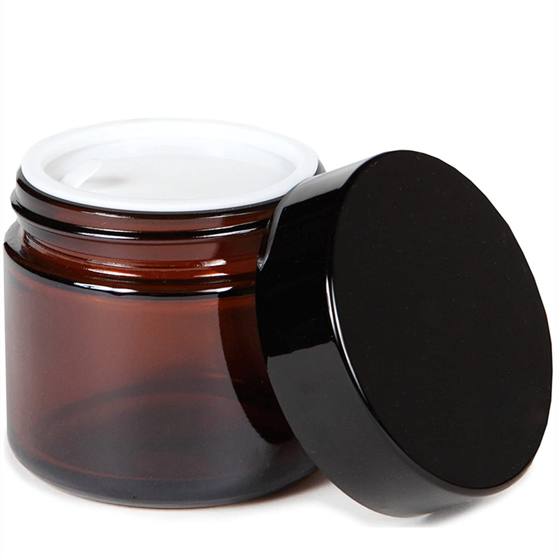 Sticluță de cremă din sticlă, formă rotundă cu margine dreaptă, finisaj mat, serigrafie