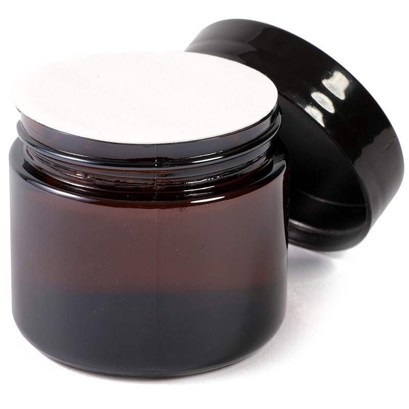 Sticluță de cremă din sticlă, formă rotundă cu margine dreaptă, finisaj mat, serigrafie