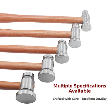 Σφυρί με ξύλινο κοντάκι, στρογγυλή κεφαλή, σιδερένια επίπεδη κεφαλή, χειροποίητο εργαλείο μεταλλουργίας κοσμημάτων