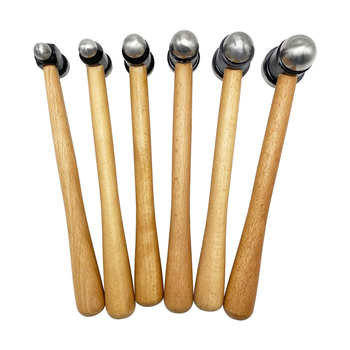 Σφυρί με ξύλινο κοντάκι, στρογγυλή κεφαλή, σιδερένια επίπεδη κεφαλή, χειροποίητο εργαλείο μεταλλουργίας κοσμημάτων