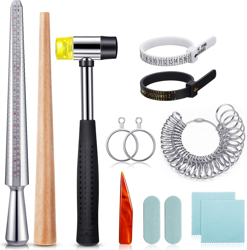 CNSTZBC 11 τεμ. Σετ εργαλείων κοσμημάτων για διαμόρφωση δαχτυλιδιών και γυάλισμα — Διαμορφωτικά εργαλεία δαχτυλιδιών, Εργαλεία συντήρησης/γυάλισμα, 50 τεμάχια