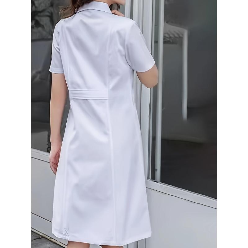 Ανδρικό εργασιακό σύνολο με ανοικτό μπροστινό, κοντομάνικο, πολλαπλά τσέπες, ανθεκτικό στη φλόγα, ύφασμα Corduroy-Linen