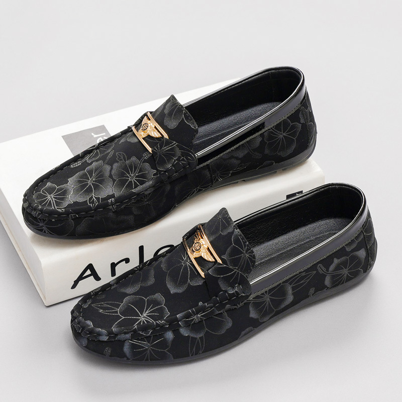 idocity Vyriski slip-on loaferiai, viršus iš dirbtinio PU, įdėklas PU, padas iš plastiko, apvalus priekis