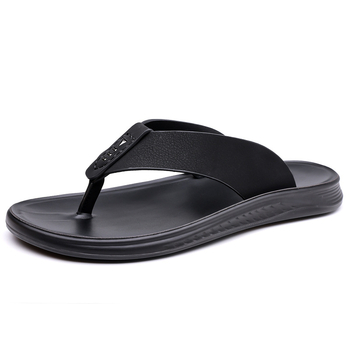 Vīriešu flip-flopi, vasaras 2025. gada modelis, augšējā daļa no liellopu ādas, zole no poliuretāna, zoles konstrukcija no viskozes