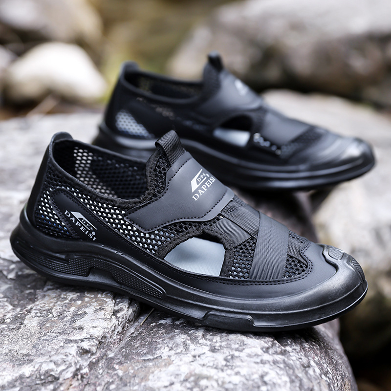 Ανδρικά παπούτσια με επάνω μέρος από υπερ-ίνες, PU σόλα, στρογγυλή μύτη, ανθεκτικά στη φθορά, χαμηλό τακούνι 1–3 cm