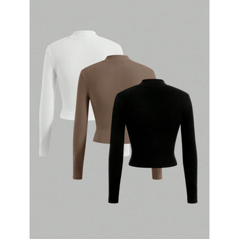 Unisex T‑Shirt – Σλιμ Φιτ, 3/4 Μανίκια, Φλίς-Λάιντ Επένδυση, Ίνες Πρωτεΐνης Γάλακτος 51–70%