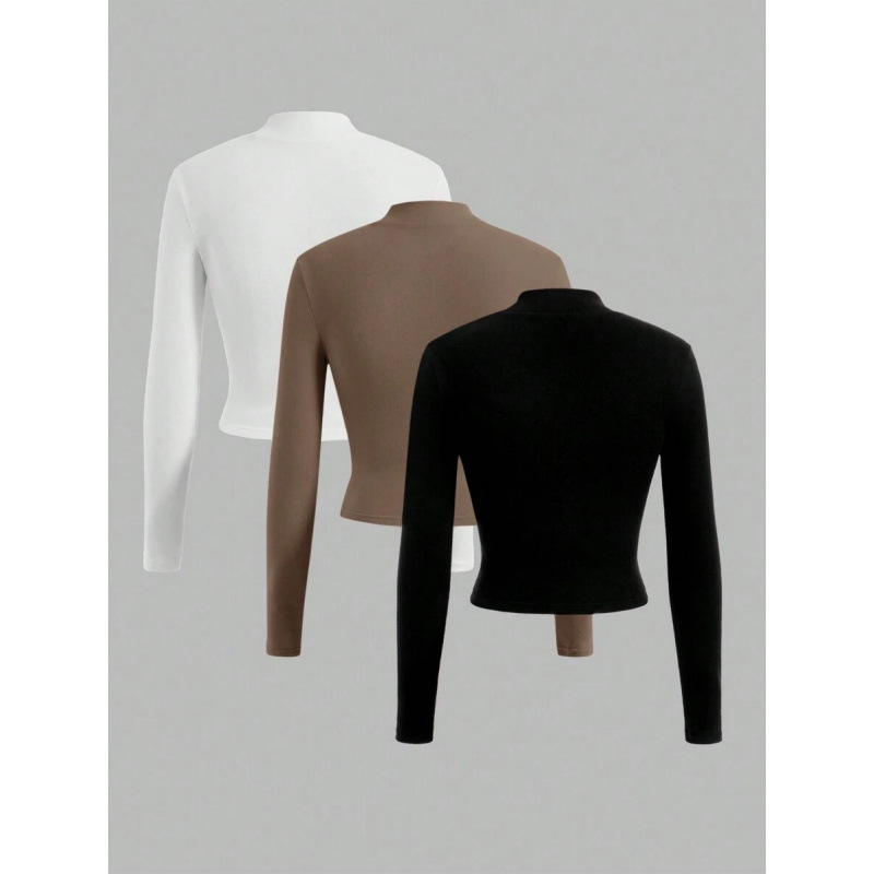 Unisex T‑Shirt – Σλιμ Φιτ, 3/4 Μανίκια, Φλίς-Λάιντ Επένδυση, Ίνες Πρωτεΐνης Γάλακτος 51–70%