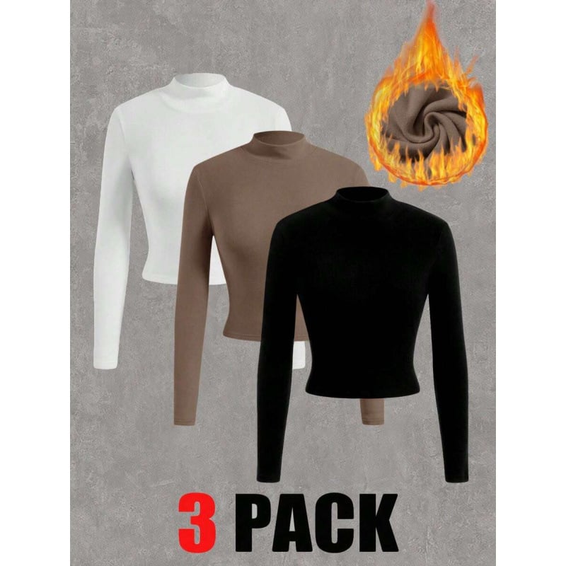 Unisex T‑Shirt – Σλιμ Φιτ, 3/4 Μανίκια, Φλίς-Λάιντ Επένδυση, Ίνες Πρωτεΐνης Γάλακτος 51–70%