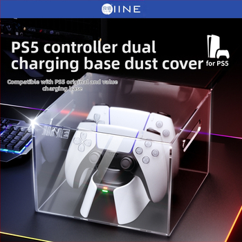 PS5 kontroles putekļu aizsardzības kārbiņa – caurspīdīgs akrila korpuss PS5 kontrolierim (Modeļa numurs L1172, Svars 367 g, Materiāls: akrils)