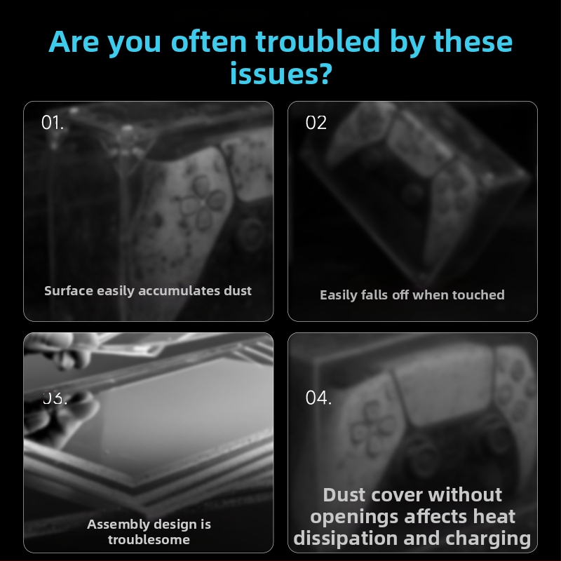 PS5 контролер прахо-защитен калъф – прозрачен акрилен кейс за PS5 контролер (модел L1172, тегло 367 g, материал: акрил)