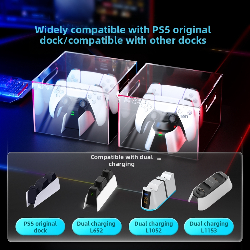 PS5 контролер прахо-защитен калъф – прозрачен акрилен кейс за PS5 контролер (модел L1172, тегло 367 g, материал: акрил)