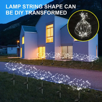 120 LED слънчева аркова светлинна гирлянда, земен щепсел, IP65, ≤36V, дистанционно/бутонно управление, дизайн звездно небе