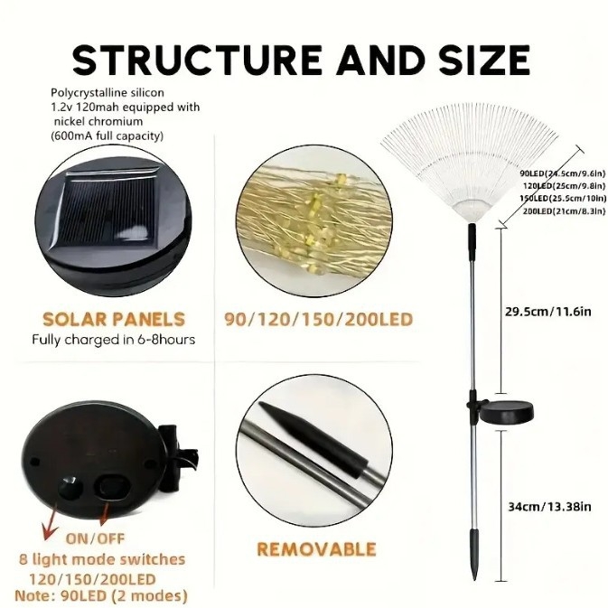 Αψίδα φωτισμού με ηλιακή ενέργεια, 120 LED, IP65, ≤36V, τηλεχειριστήριο/κουμπί ελέγχου, σχέδιο αστρικού ουρανού