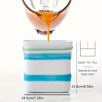 Ledų forma ir maisto ruošimo maišelis šaldymui likučiams — ABS + silikonas, greitas užšaldymas, lengvas išleidimas