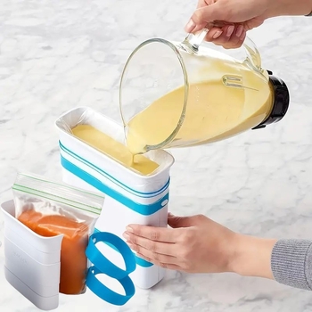 Ledų forma ir maisto ruošimo maišelis šaldymui likučiams — ABS + silikonas, greitas užšaldymas, lengvas išleidimas