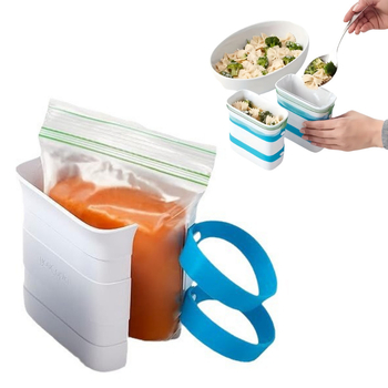 Ledų forma ir maisto ruošimo maišelis šaldymui likučiams — ABS + silikonas, greitas užšaldymas, lengvas išleidimas