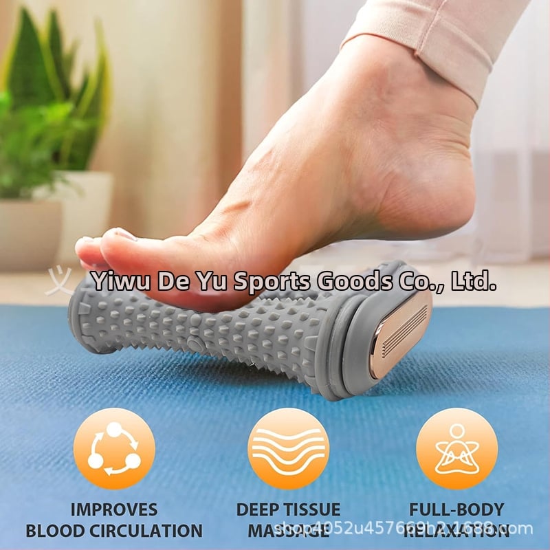 Ролер за масаж на стъпало с двойно колело за арков масаж, отпускане на фасцията и мускулите на стъпалото, стимулиране на акупунктурни точки (Материал: EVA; Двойно колело; Масаж на фасцията; Отпускане на мускулите на стъпалото; Стимулация на акупунктурни то