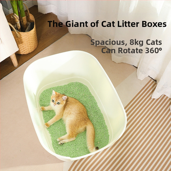 Kačių kraiko indas, pusiau uždaras/atviras dizainas, anti išsiliejimui, PP medžiaga