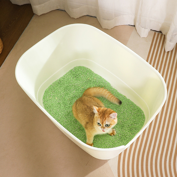 Kačių kraiko indas, pusiau uždaras/atviras dizainas, anti išsiliejimui, PP medžiaga