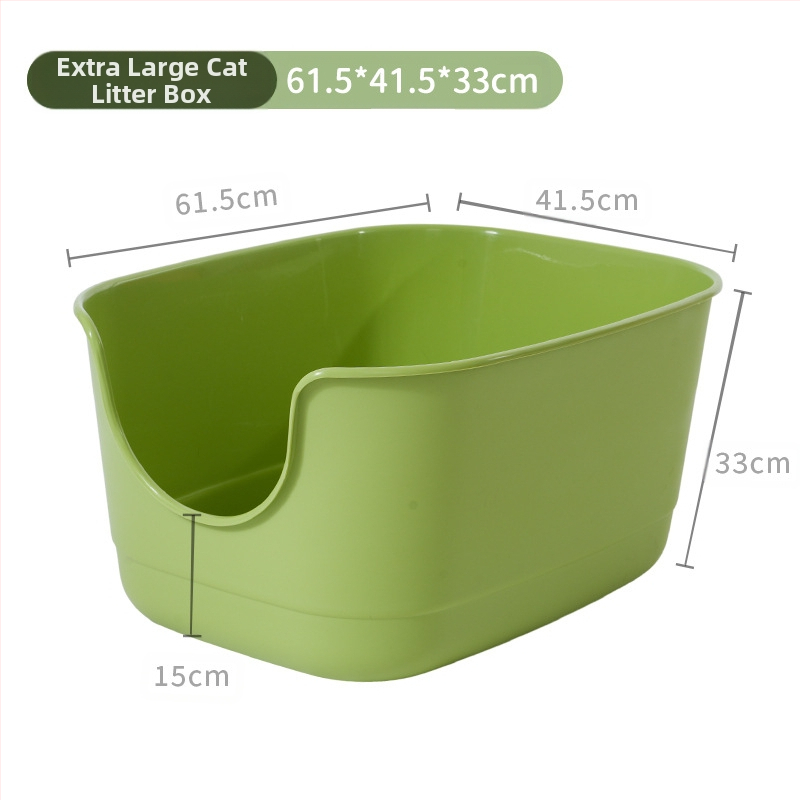 Kačių kraiko indas, pusiau uždaras/atviras dizainas, anti išsiliejimui, PP medžiaga