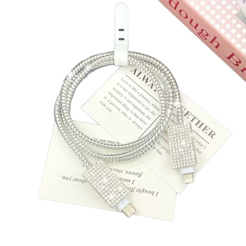 TPU προστατευτικό κάλυμμα καλωδίου φόρτισης για Apple iPhone 14–16, με κρυστάλλιες λεπτομέρειες (απλός σχεδιασμός)