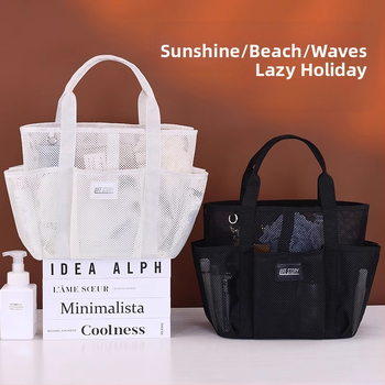 Rh2508 Πολυλειτουργική ταξιδιωτική τσάντα για κολύμβηση, παραλιακή τσάντα τύπου Hawaiian tote, με πλέγμα πολυεστέρα