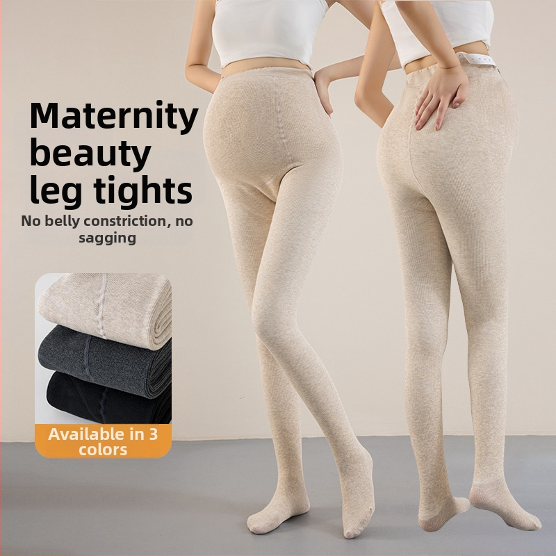 Tehotenské pančuchy s fleecovou podšívkou, hrubé a teplé na jeseň-zimu, základný vrstva bavlna zmes 50–70%