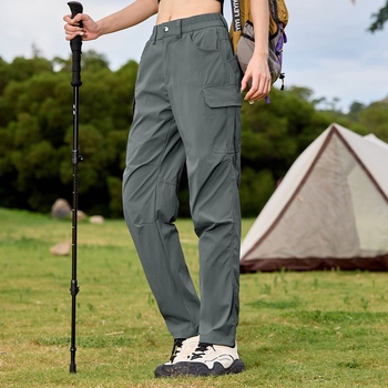 Unisex nailoninės cargo kelnės lauko žygiams – patvarios, su keliomis kišenėmis, tiesus kirpimas