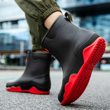 Μπότες βροχής για ενήλικες, μεσαίου ύψους, PVC επάνω μέρος, αντιολισθητική σόλα, EVA πάτος, διχτυωτή επένδυση