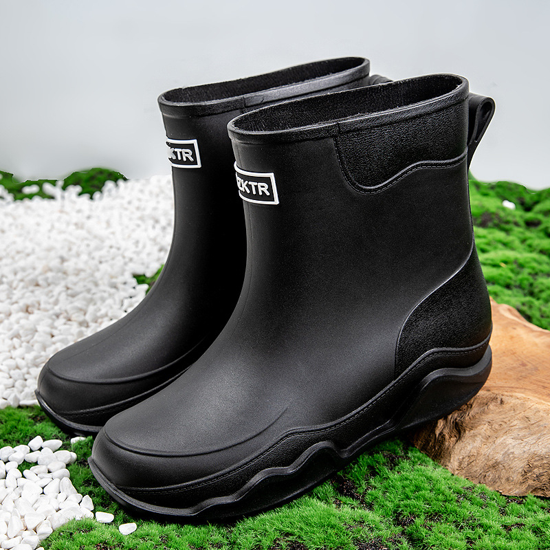 Cizme de ploaie pentru adulți, până la gambe, PVC partea superioară, talpă antiaderentă, branț EVA, căptușeală din plasă