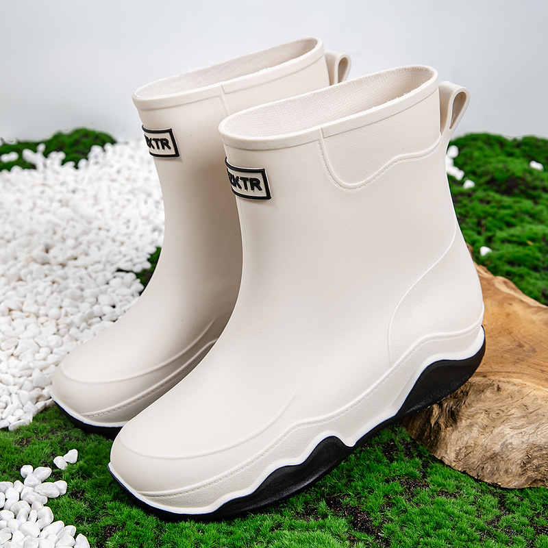 Μπότες βροχής για ενήλικες, μεσαίου ύψους, PVC επάνω μέρος, αντιολισθητική σόλα, EVA πάτος, διχτυωτή επένδυση