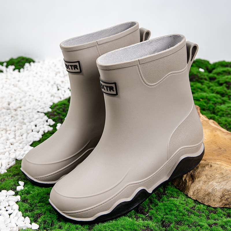 Μπότες βροχής για ενήλικες, μεσαίου ύψους, PVC επάνω μέρος, αντιολισθητική σόλα, EVA πάτος, διχτυωτή επένδυση