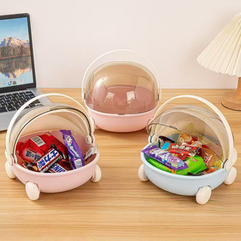 Rajzfilmszerű porálló tárolókosár fedéllel, nappalira, 2 literes kapacitás