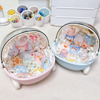 Καλάθι αποθήκευσης σε cartoon στυλ με καπάκι, ανθεκτικό στη σκόνη, για σαλόνι, χωρητικότητα 2 λίτρα